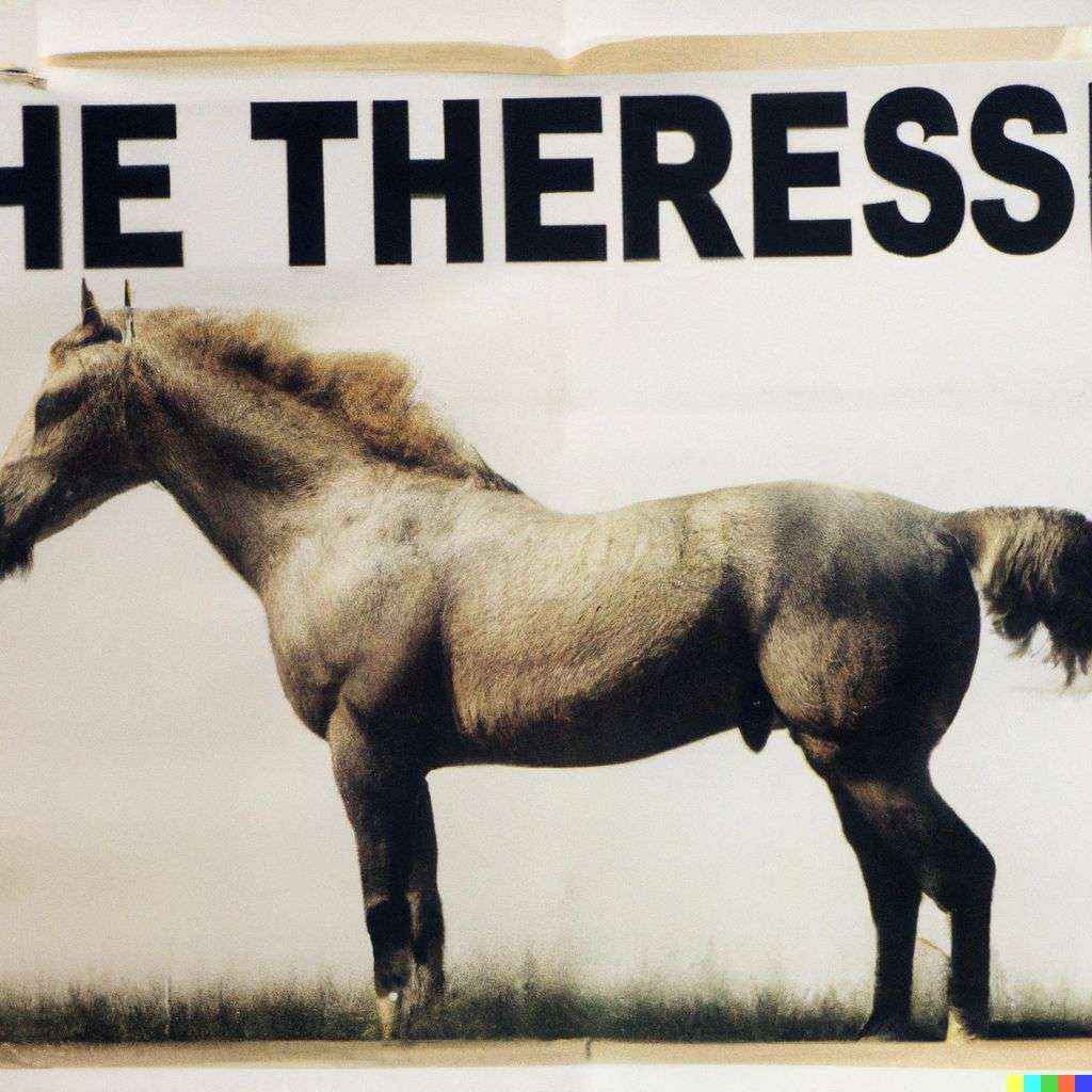a horse, front page of The New York Times, 1990